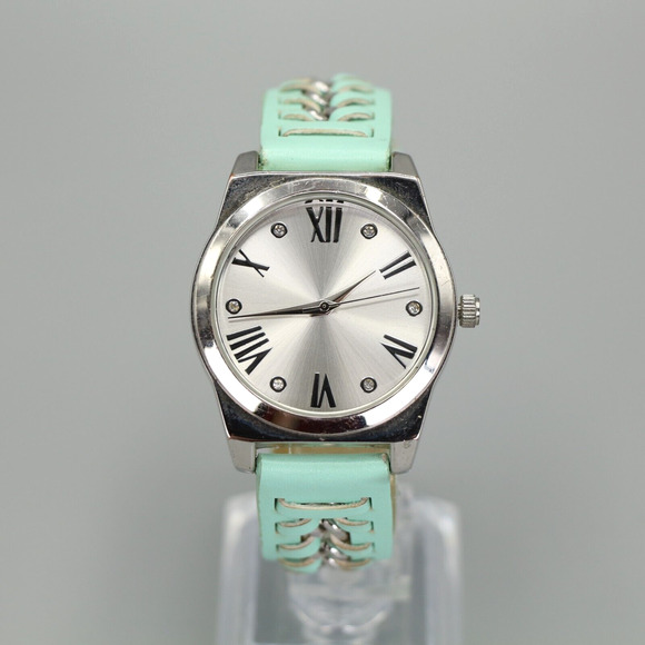 Charming Charlie Womens Watch Light Blue Leather Strap and Chain w New Battery - Picture 1 of 10